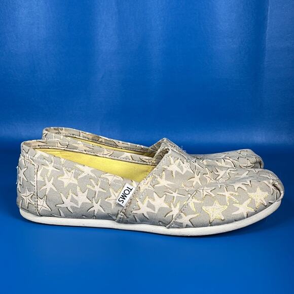 Toms Starfish Classic Slip On Flats - Tan/Gold - 9 - Picture 3 of 8
